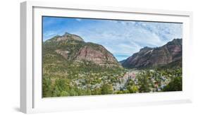 Elevated view of Historic Victorian mountain town of Ouray, Ouray County, San Juan Mountains, Co...-null-Framed Photographic Print