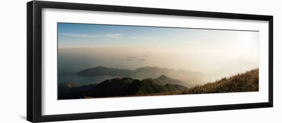 Elevated View of Islands in a River, Lantau, Hong Kong, China-null-Framed Photographic Print