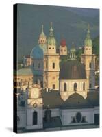 Elevated View of Kollegienkirche and Cathedral Domes, Salzburg, Unesco World Heritage Site, Austria-Gavin Hellier-Stretched Canvas