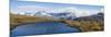 Elevated view of lake on mountain, Mount Aspiring National Park, West Coast, South Island, New Z...-null-Mounted Photographic Print