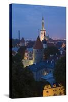 Elevated View of Lower Old Town with Oleviste Church in the Background-Doug Pearson-Stretched Canvas