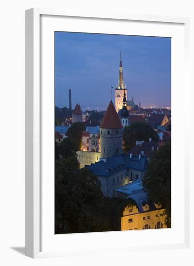 Elevated View of Lower Old Town with Oleviste Church in the Background-Doug Pearson-Framed Photographic Print