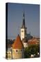 Elevated View of Lower Old Town with Oleviste Church in the Background-Doug Pearson-Stretched Canvas