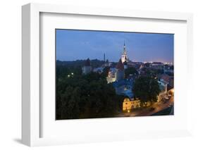 Elevated View of Lower Old Town with Oleviste Church in the Background-Doug Pearson-Framed Photographic Print