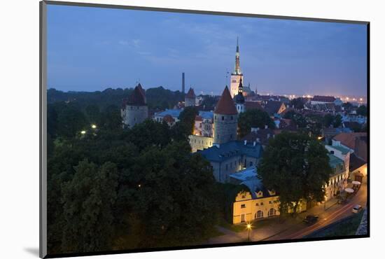 Elevated View of Lower Old Town with Oleviste Church in the Background-Doug Pearson-Mounted Photographic Print