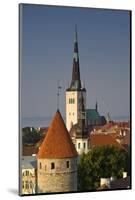 Elevated View of Lower Old Town with Oleviste Church in the Background-Doug Pearson-Mounted Photographic Print