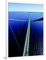 Elevated view of Mackinac Bridge, Mackinac, Michigan, USA-null-Framed Photographic Print