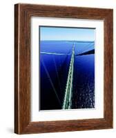 Elevated view of Mackinac Bridge, Mackinac, Michigan, USA-null-Framed Photographic Print