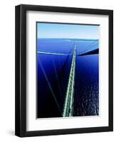 Elevated view of Mackinac Bridge, Mackinac, Michigan, USA-null-Framed Photographic Print