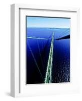 Elevated view of Mackinac Bridge, Mackinac, Michigan, USA-null-Framed Photographic Print