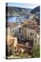 Elevated view of marina, Bonifacio, Corsica, France, Mediterranean, Europe-Eleanor Scriven-Stretched Canvas
