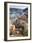 Elevated view of marina, Bonifacio, Corsica, France, Mediterranean, Europe-Eleanor Scriven-Framed Premium Photographic Print