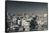 Elevated view of market and town, Nahalat Binyamin Crafts Market, Tel Aviv, Israel-null-Framed Stretched Canvas