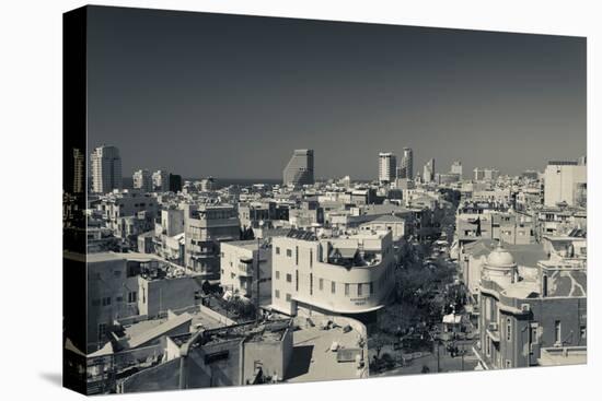 Elevated view of market and town, Nahalat Binyamin Crafts Market, Tel Aviv, Israel-null-Stretched Canvas