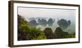 Elevated view of misty Ha Long Bay, Quang Ninh Province, Vietnam-null-Framed Photographic Print