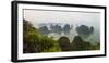 Elevated view of misty Ha Long Bay, Quang Ninh Province, Vietnam-null-Framed Photographic Print