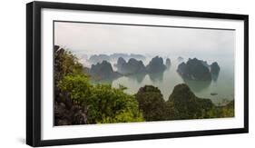 Elevated view of misty Ha Long Bay, Quang Ninh Province, Vietnam-null-Framed Photographic Print