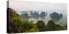 Elevated view of misty Ha Long Bay, Quang Ninh Province, Vietnam-null-Stretched Canvas