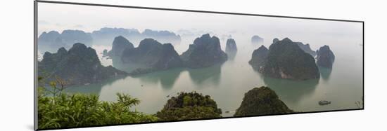 Elevated view of misty Ha Long Bay, Quang Ninh Province, Vietnam-null-Mounted Photographic Print