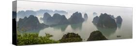 Elevated view of misty Ha Long Bay, Quang Ninh Province, Vietnam-null-Stretched Canvas