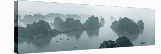 Elevated view of misty Ha Long Bay, Quang Ninh Province, Vietnam-null-Stretched Canvas