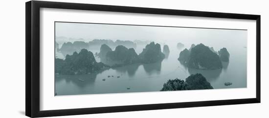 Elevated view of misty Ha Long Bay, Quang Ninh Province, Vietnam-null-Framed Photographic Print