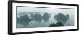 Elevated view of misty Ha Long Bay, Quang Ninh Province, Vietnam-null-Framed Photographic Print