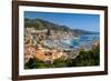 Elevated view of Monte-Carlo and harbor in the Principality of Monaco, Western Europe on the Med...-null-Framed Photographic Print