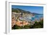 Elevated view of Monte-Carlo and harbor in the Principality of Monaco, Western Europe on the Med...-null-Framed Photographic Print