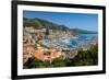 Elevated view of Monte-Carlo and harbor in the Principality of Monaco, Western Europe on the Med...-null-Framed Photographic Print