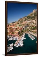 Elevated view of Monte-Carlo and harbor in the Principality of Monaco, Western Europe on the Med...-null-Framed Photographic Print