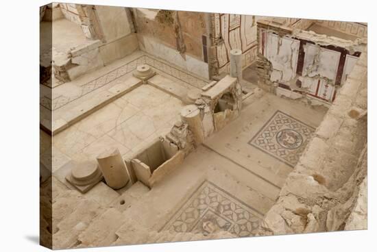Elevated View of Mosaics, Murals and Frescoes in a Terrace House, Curetes Street-Eleanor Scriven-Stretched Canvas