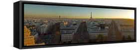 Elevated view of Paris from Arc de Triomphe, Eiffel Tower, Ile-De-France, France-null-Framed Stretched Canvas