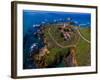 Elevated view of Piedras Blancas Lighthouse, San Simeon, California, USA-null-Framed Photographic Print