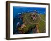 Elevated view of Piedras Blancas Lighthouse, San Simeon, California, USA-null-Framed Photographic Print