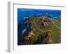 Elevated view of Piedras Blancas Lighthouse, San Simeon, California, USA-null-Framed Photographic Print