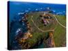 Elevated view of Piedras Blancas Lighthouse, San Simeon, California, USA-null-Stretched Canvas