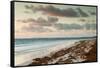 Elevated view of Pink Sands Beach, Dunmore Town, Harbour Island, Eleuthera Island, Bahamas-null-Framed Stretched Canvas