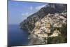 Elevated View of Positano Beach and Cliffs, Costiera Amalfitana (Amalfi Coast), Campania, Italy-Eleanor Scriven-Mounted Photographic Print