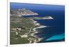 Elevated View of Punta Revellata Lighthouse, Calvi, Corsica, France-Walter Bibikow-Framed Photographic Print