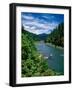 Elevated view of river passing through a forest, Rogue River, Two Mile Rapids, Wild Rogue Wilder...-null-Framed Photographic Print