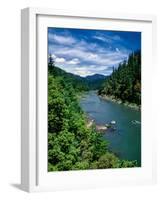 Elevated view of river passing through a forest, Rogue River, Two Mile Rapids, Wild Rogue Wilder...-null-Framed Photographic Print