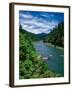 Elevated view of river passing through a forest, Rogue River, Two Mile Rapids, Wild Rogue Wilder...-null-Framed Photographic Print