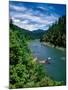 Elevated view of river passing through a forest, Rogue River, Two Mile Rapids, Wild Rogue Wilder...-null-Mounted Photographic Print