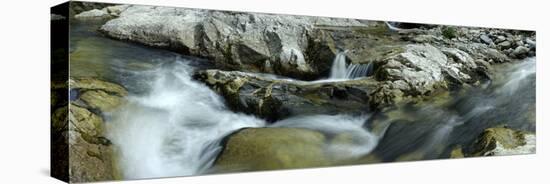 Elevated View of River Passing Through Rocks, Escoutay River, Saint-Martial, Ardeche-null-Stretched Canvas