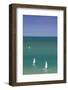 Elevated View of Sailboats, Veules Les Roses, Normandy, France-Walter Bibikow-Framed Photographic Print