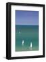 Elevated View of Sailboats, Veules Les Roses, Normandy, France-Walter Bibikow-Framed Photographic Print