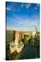 Elevated view of Saint Louis Historical Old Courthouse and Gateway Arch on Mississippi River, St...-null-Stretched Canvas