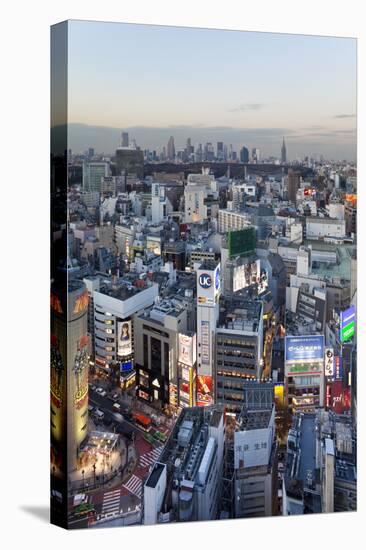 Elevated View of Shinjuku Skyline Viewed from Shibuya, Tokyo, Honshu, Japan, Asia-Gavin Hellier-Stretched Canvas