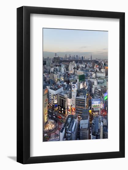 Elevated View of Shinjuku Skyline Viewed from Shibuya, Tokyo, Honshu, Japan, Asia-Gavin Hellier-Framed Photographic Print